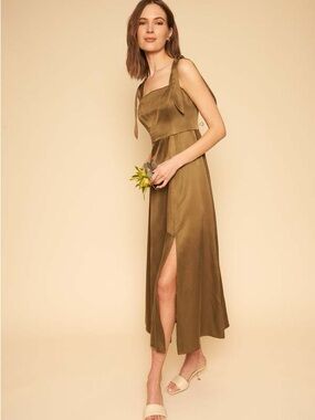 Whimsy + Row Danielle Dress Olive Green in XS/0
